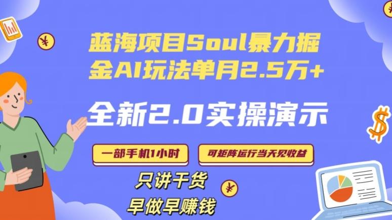 Soul怎么做到单月变现25000+全新2.0AI掘金玩法全程实操演示小白好上手【揭秘】-chywc