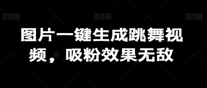 图片一键生成跳舞视频，吸粉效果无敌-chywc