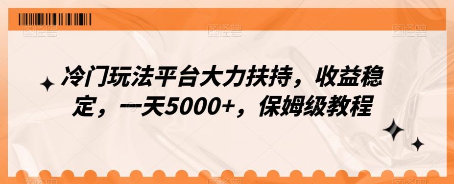 冷门玩法平台大力扶持，收益稳定，一天5000+，保姆级教程（附抖音7天起号法）-chywc