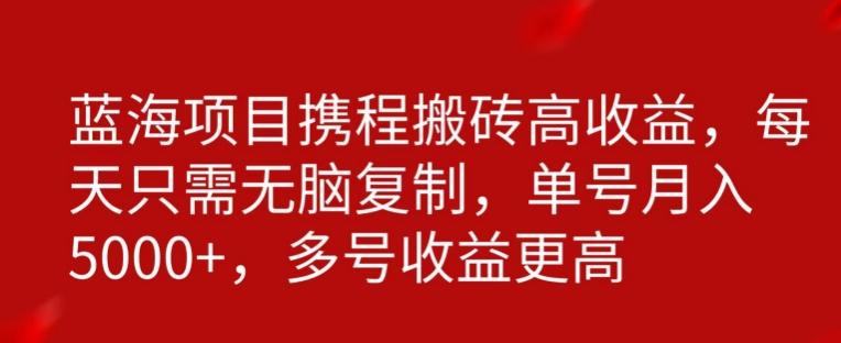 携程搬砖项目，只需每天无脑复制，月入5000+-chywc