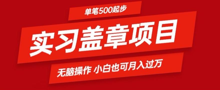 实习代盖章项目一单500起普通人可落地项目小白也可轻易上手-chywc