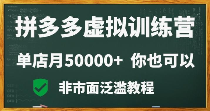 拼多多虚拟电商训练营月入30000+你也行，暴利稳定长久，副业首选-chywc