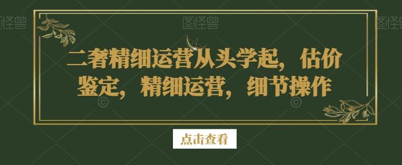 二奢精细运营从头学起，估价鉴定，精细运营，细节操作-chywc