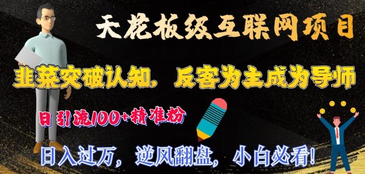 天花板级互联网项目，韭菜突破认知，反客为主成为导师，日引流100+精准粉-chywc