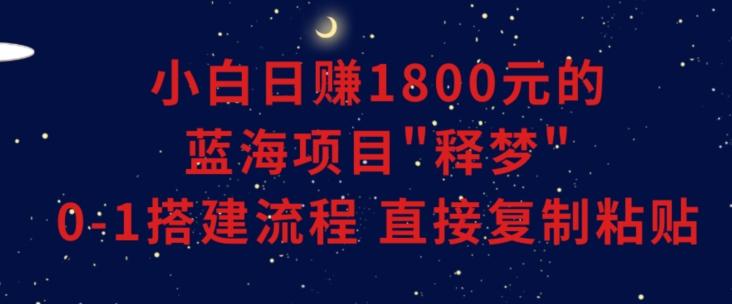 小白能日赚1800元的蓝海项目”释梦”0-1搭建流程可直接复制粘贴长期做【揭秘】-chywc