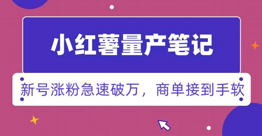 小红书量产笔记，一分种一条笔记，新号涨粉急速破万，新黑马赛道，商单接到手软【揭秘】-chywc