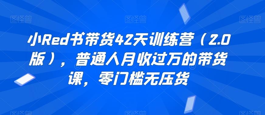 小Red书带货42天训练营(2.0版)，普通人月收过万的带货课，零门槛无压货-chywc