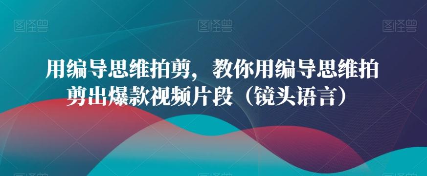 用编导思维拍剪，教你用编导思维拍剪出爆款视频片段(镜头语言)-chywc