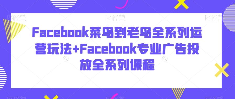 Facebook菜鸟到老鸟全系列运营玩法+Facebook专业广告投放全系列课程-chywc