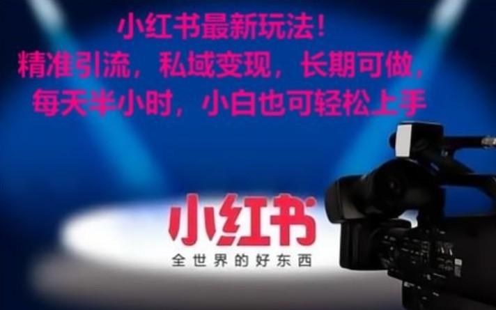 小红书最新玩法！精准引流，私域变现，长期可做，每天半小时，小白也可轻松上手-chywc