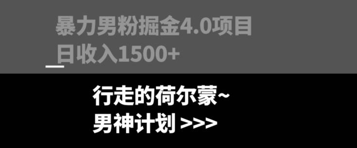 暴力男粉掘金4.0项目不违规不封号无脑复制单人操作日入1000+-chywc