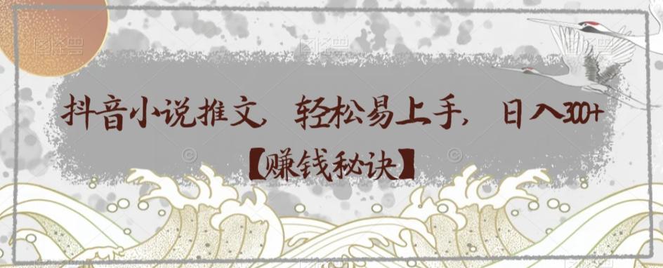 抖音小说推文，轻松易上手，日入300+【赚钱秘诀】-chywc