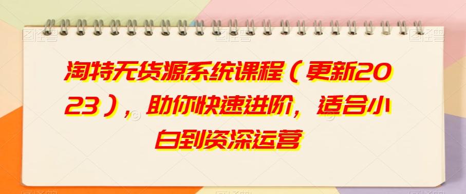 淘特无货源系统课程（更新2023），助你快速进阶，适合小白到资深运营-chywc