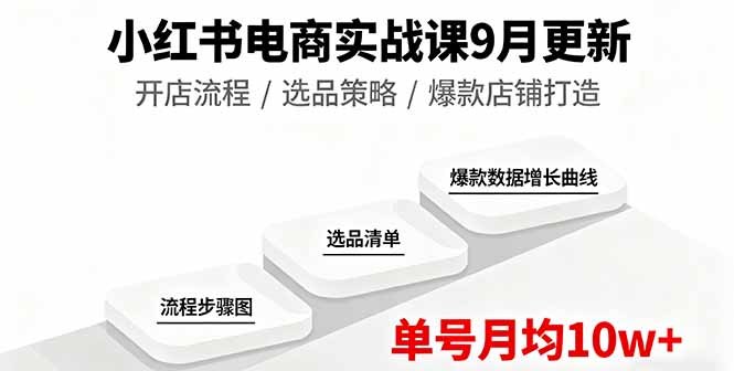 小红书电商实战课9月更新，开店流程/选品策略/爆款店铺打造，单号月均10w+-chywc