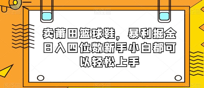 卖莆田篮球鞋，暴利掘金日入四位数新手小白都可以轻松上手【揭秘】-chywc