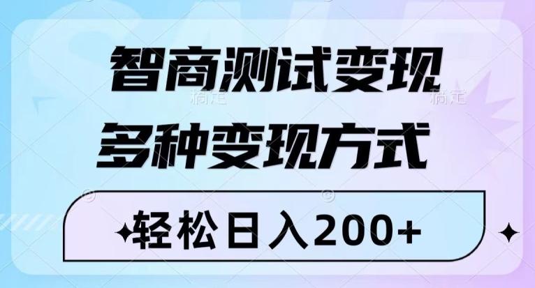 智商测试变现，轻松日入200+，几分钟一个视频，多种变现方式-chywc