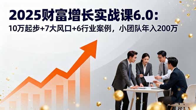 2025财富增长实战课6.0：10万起步+7大风口+6行业案例，小团队年入200万-chywc