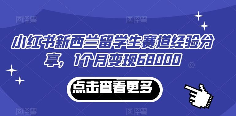 小红书新西兰留学生赛道经验分享，1个月变现68000【揭秘】-chywc