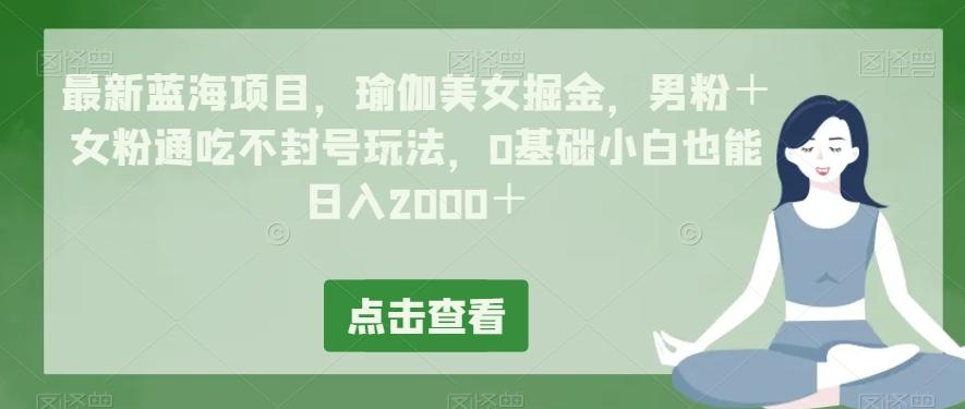 最新蓝海项目，瑜伽美女掘金，男粉＋女粉通吃不封号玩法，0基础小白也能日入2000＋-chywc