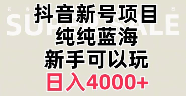 抖音蓝海赛道，必须是新账号，日入4000+【揭秘】-chywc