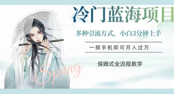 冷门蓝海项目，操作简单，小白3分钟上手，多种引流方式，保姆式全流程教学【揭秘】-chywc