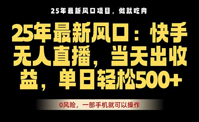 25年最新无人直播玩法，当天秒出单，一部手机就可操作-chywc