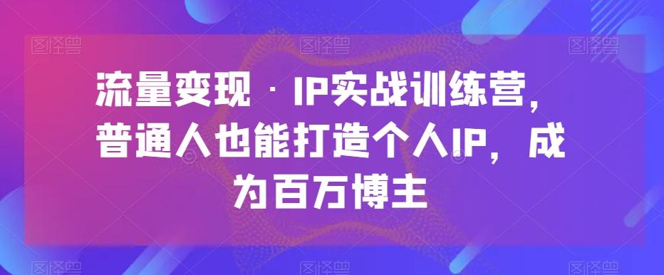 流量变现·IP实战训练营，普通人也能打造个人IP，成为百万博主-chywc