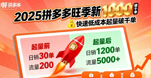 2025拼多多旺季新老店铺——快速低成本起量破千单-chywc