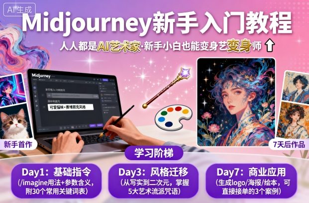 midjourney新手入门教程：人人都是AI艺术家，新手小白也能变身艺术大师-chywc