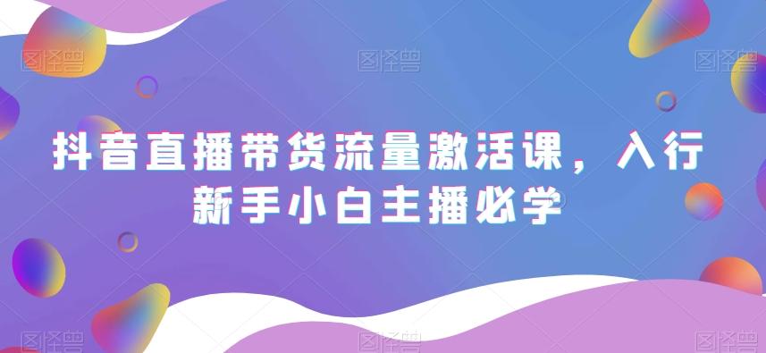 抖音直播带货流量激活课，入行新手小白主播必学-chywc