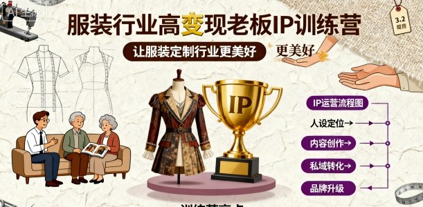 服装行业高变现老板IP训练营，让服装定制行业更美好-chywc