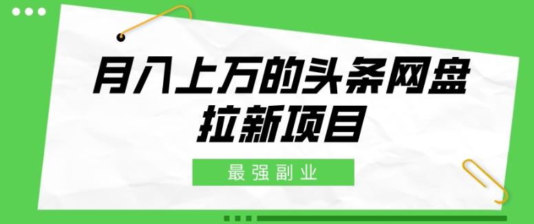 最强副业，月入上万的头条网盘拉新项目，小白新手轻松上手-chywc