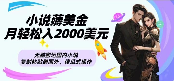 小说薅美金月轻松入2000美元项目、无脑搬运国内小说复制粘贴到国外、傻瓜式操作-chywc