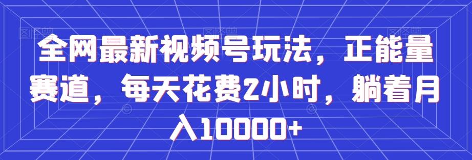 全网最新视频号玩法，正能量赛道，每天花费2小时，躺着月入10000+【揭秘】-chywc