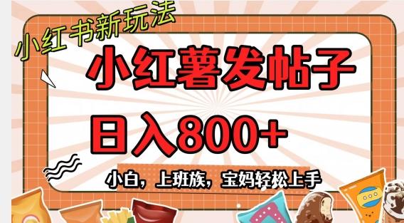 小红薯发日常帖子，日入800+小白专属项目可批量操作-chywc