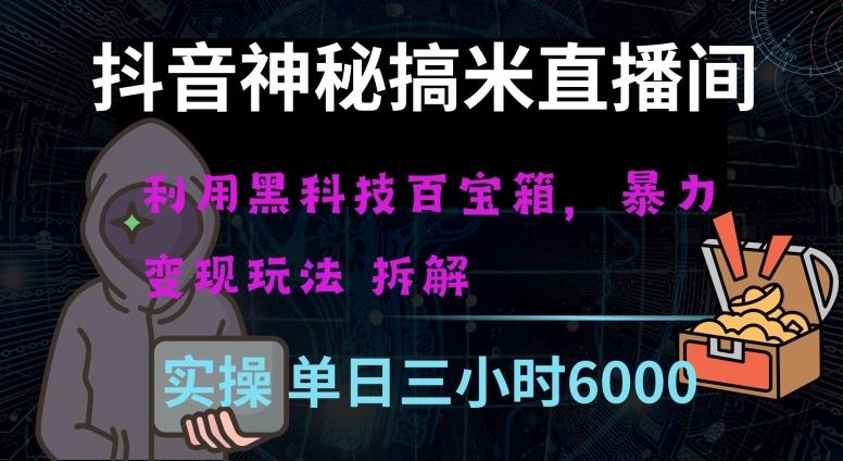 抖音神秘直播间黑科技日入四位数及格暴力项目全方位解读【揭秘】-chywc