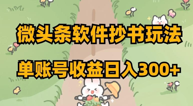 微头条软件抄书玩法，单账号收益日入300+【揭秘】-chywc