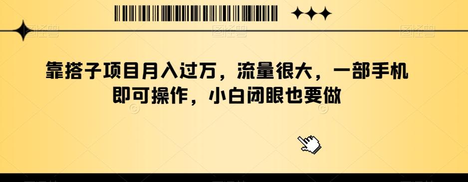 靠搭子项目月入过万，流量很大，一部手机即可操作，小白闭眼也要做-chywc