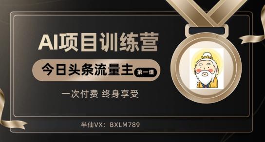 AI项目系列训练营（公众号流量主与今日头条篇）【揭秘】-chywc