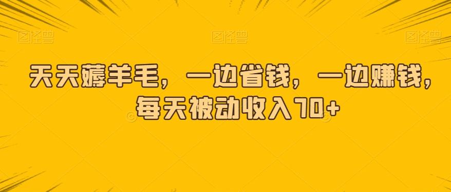 天天薅羊毛，一边省钱，一边赚钱，每天被动收入70+-chywc