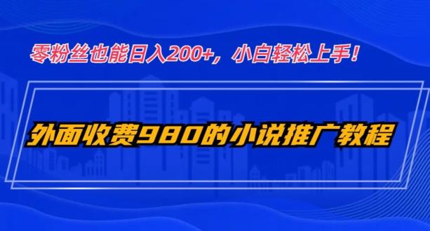外面收费980的小说推广教程：零粉丝也能日入200+，小白轻松上手！-chywc