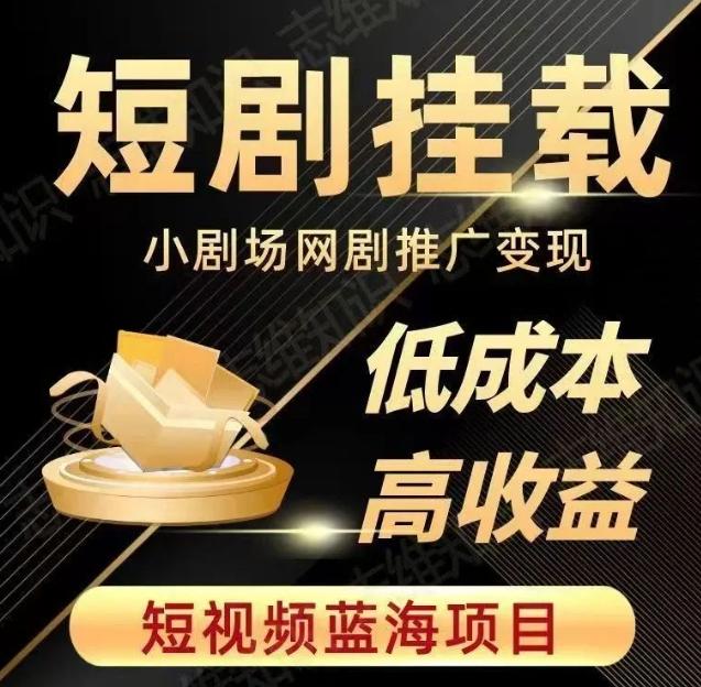 2023短视频蓝海项目，抖音快手短剧推广变现教程，低成本高收益-chywc