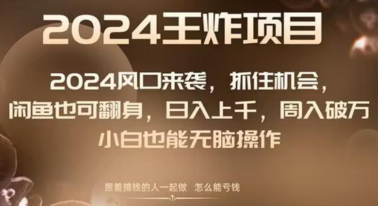 2024风口项目来袭，抓住机会，闲鱼也可翻身，日入上千，周入破万，小白也能无脑操作-chywc
