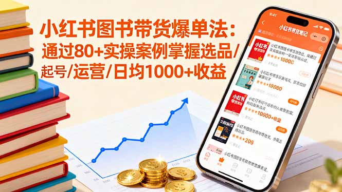 小红书图书带货爆单法：通过80+实操案例掌握选品/起号/运营/日均1000+收益-chywc