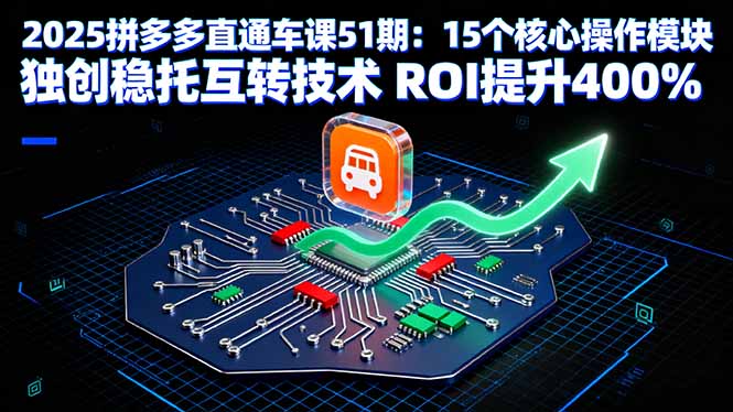2025拼多多直通车课51期：15个核心操作模块 独创稳托互转技术 ROI提升400%-chywc