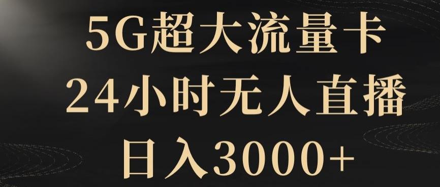 5G超大流量卡，24小时无人直播，日入3000+【揭秘】-chywc