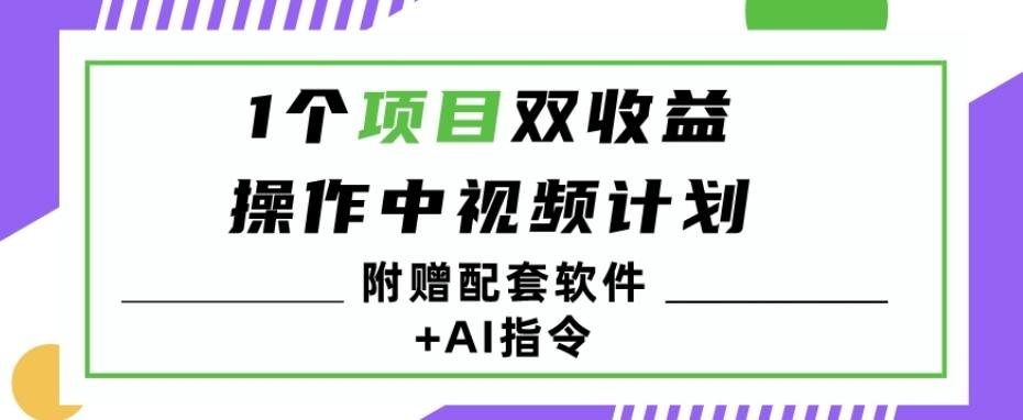 1个项目双收益？操作中视频计划1天最高3100+收益？（附赠配套软件+AI指令）-chywc
