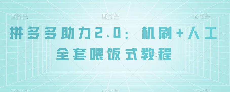 拼多多助力2.0：机刷+人工全套喂饭式教程【揭秘】-chywc