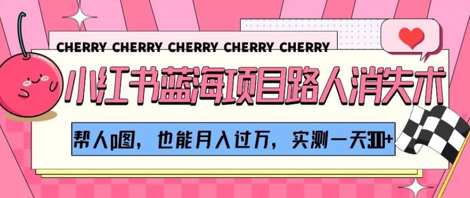 小红书蓝海项目路人消失术，帮人p图，也能月入过万，实测一天300+【揭秘】-chywc