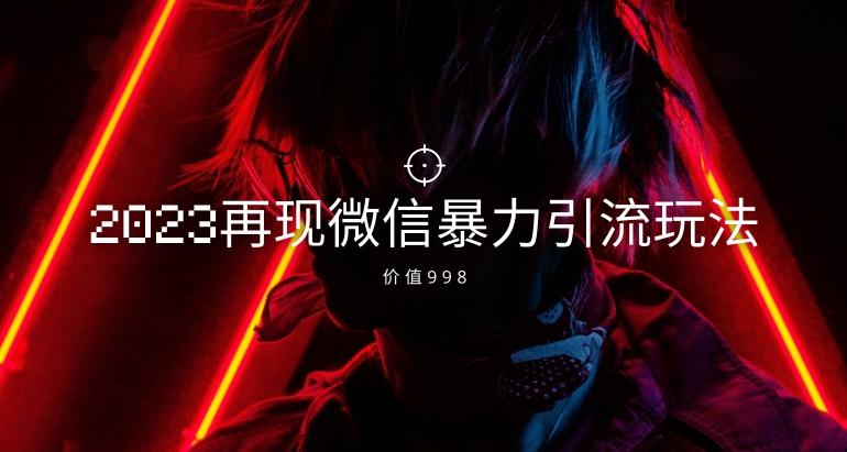 价值998元2023最新微信暴力引流玩法，日引流50-100+-chywc
